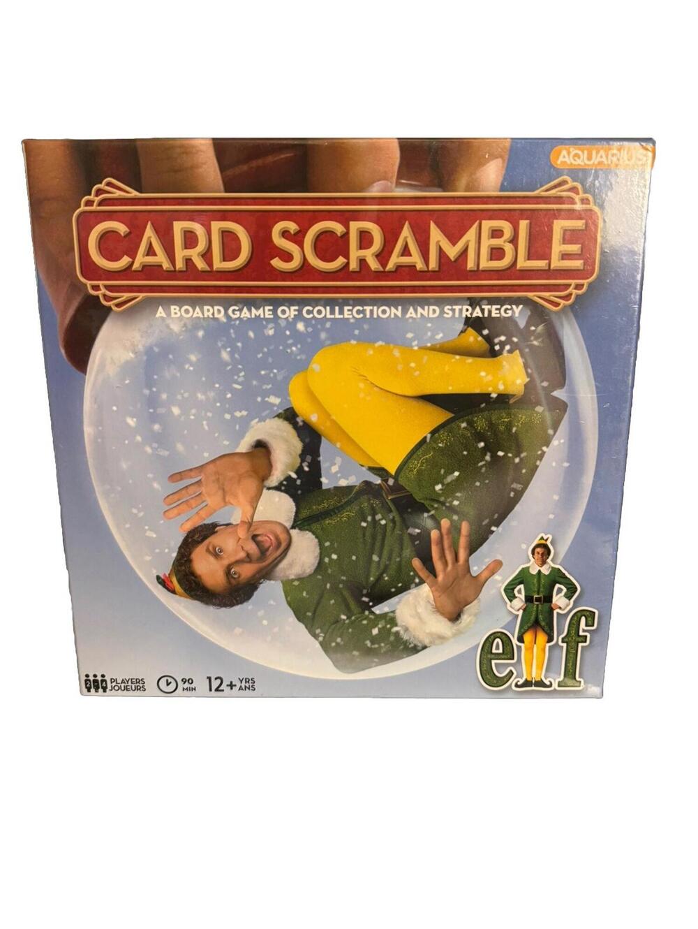 Aquarius Elf Card Scramble Board Game Christmas Movie Strategy 2-4 Players 97529